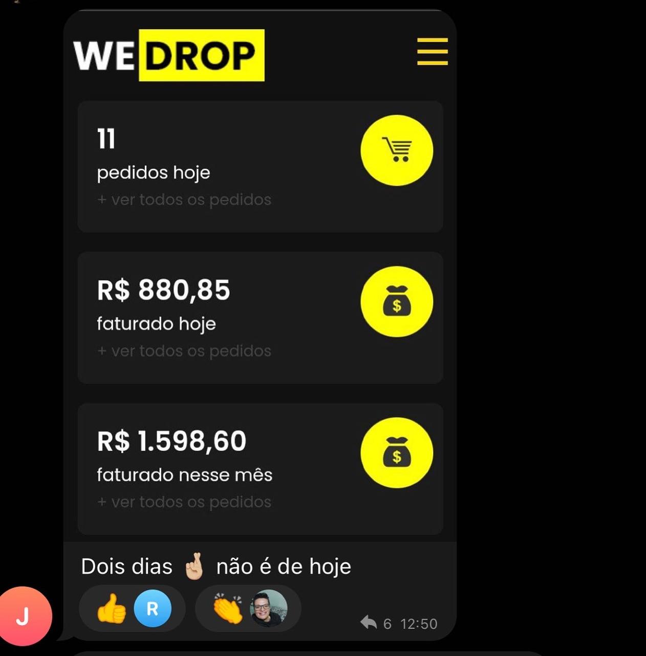 Print de resultado de um associado vendendo sem estoque